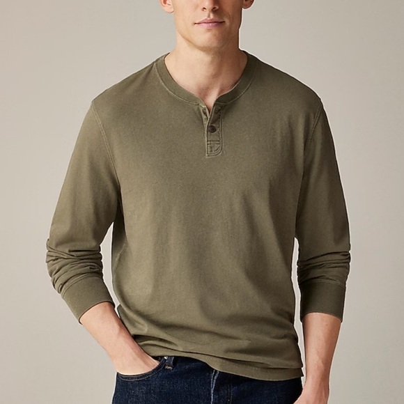 J crew Vintage-wash cotton henley - Picture 1 of 6